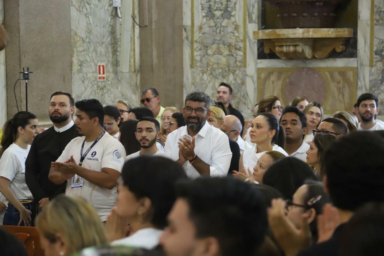 Daniel Santos foi acompanhar a descida da Imagem Original de Nossa Senhora de Nazaré